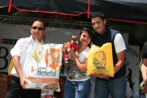 Ganador del 3° lugar, Chispita, con el disfraz de regalo de navidad. 