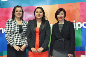 Alejandra Mazariegos, Allied English Academy; Gabriela Morales, AGexport y Paola Galán, gerente de Marketing Allied Global.