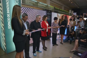 Jorge Abadía, director País de Telefónica; Ferran Adrià, chef e innovador internacional; Ana Helena Chacón, vicepresidenta de La República y Elizabeth Fonseca, ministra de Cultura y Juventud.  