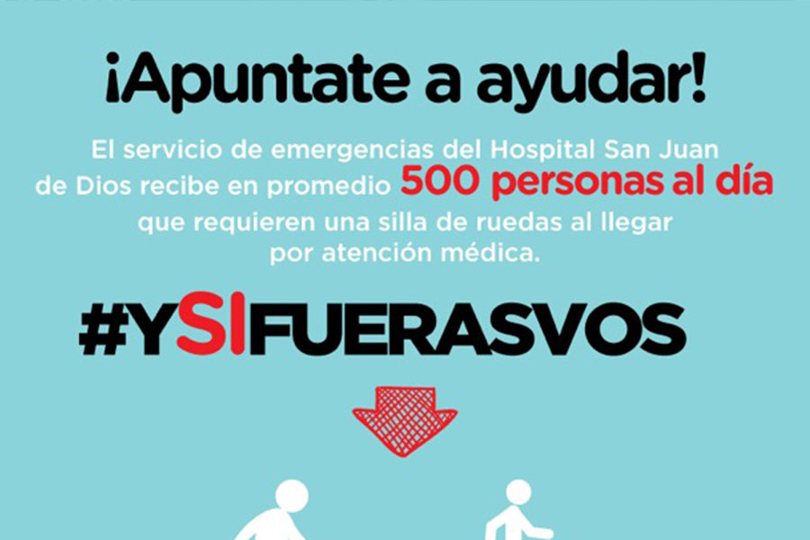 Campaña para dotar de sillas de ruedas al Hospital San Juan de Dios