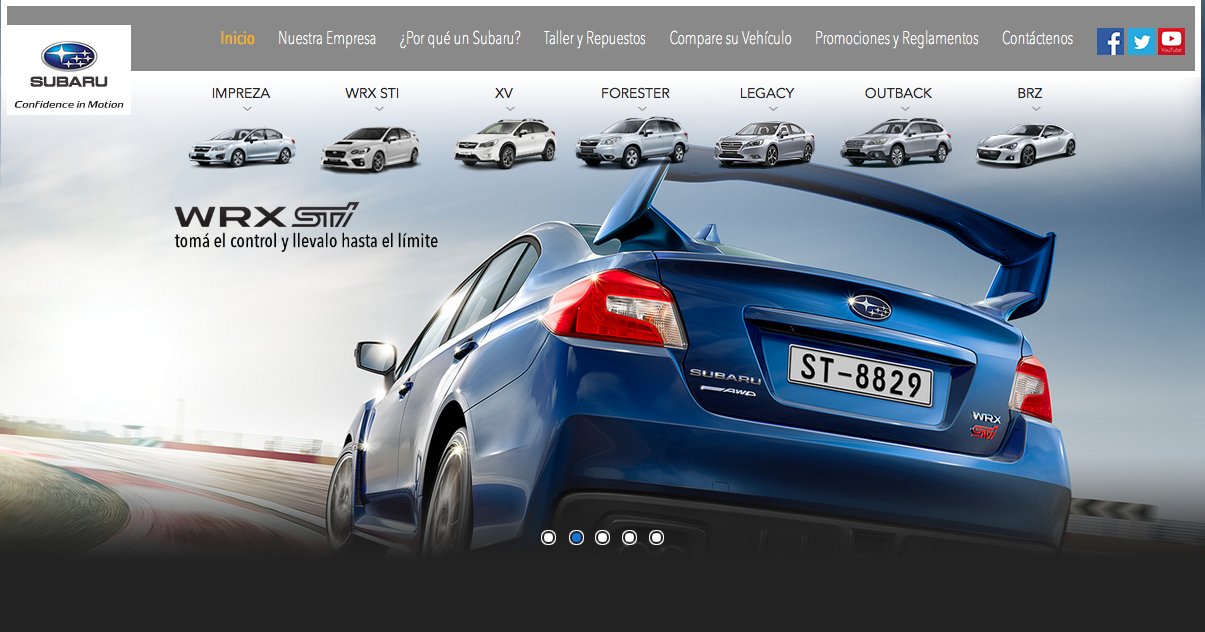 Nuevo sitio web de Subaru reúne lo último en diseño