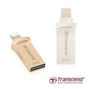 El JetDrive Go 500 combina un conector Lightning y un conector USB 3.1 (Gen 1) regular en un dispositivo flash.