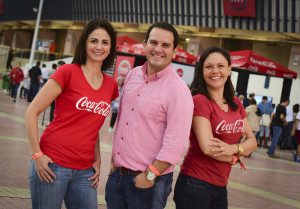 Catherine Reuben, gerente de Asuntos Corporativos Coca-Cola Femsa; Gustavo Guillén, gerente de Asuntos Públicos y Comunicaciones Coca-Cola; y Catalina Araya, gerente de Mercadeo Coca-Cola. 
