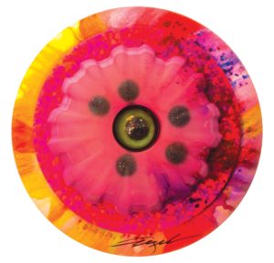 Santos Arzú, Eclipse IV, técnica mixta en canvas, 12 pulgadas.