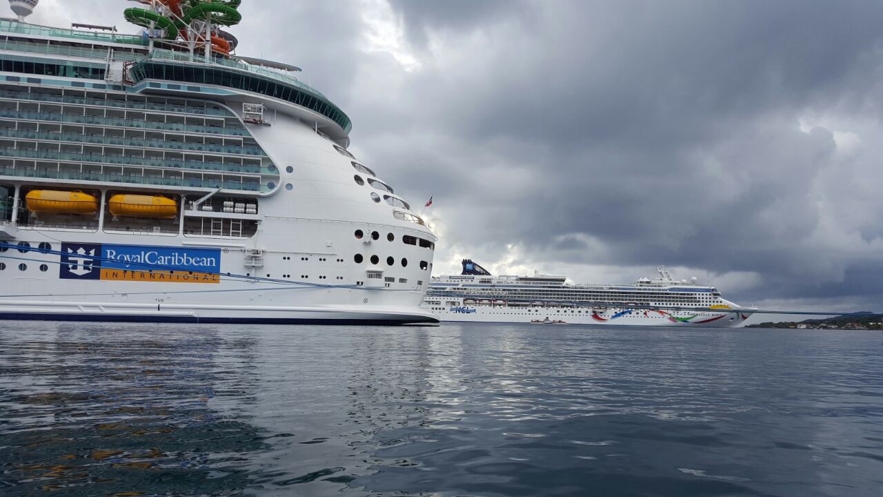 Roatán recibe cuatro barcos llenos de cruceristas
