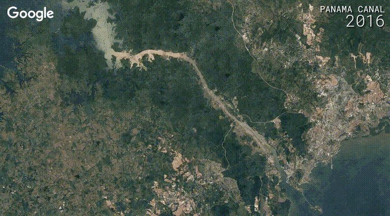 Vista detallada de la Tierra de Panamá a través del tiempo y espacio