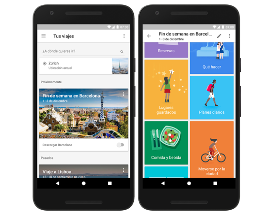 Planifique sus vacaciones con Google Trips en español