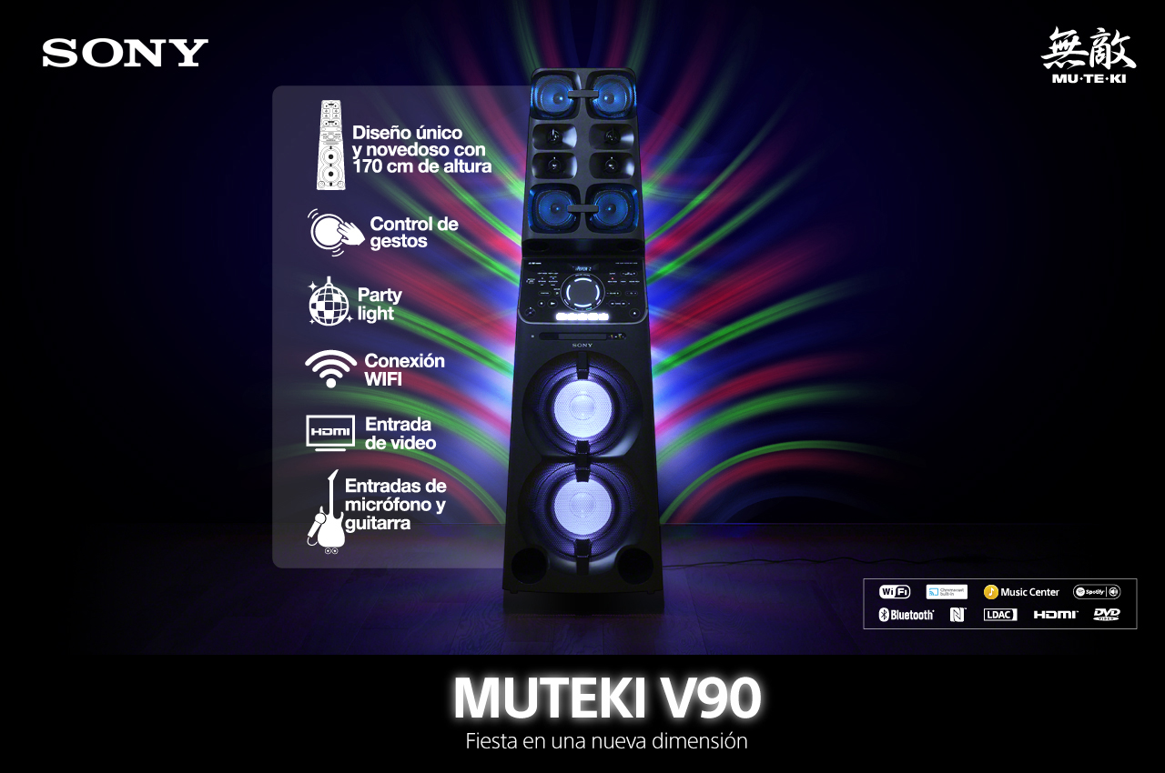 Nuevo Muteki V90 de Sony llevará sus fiestas a una nueva dimensión