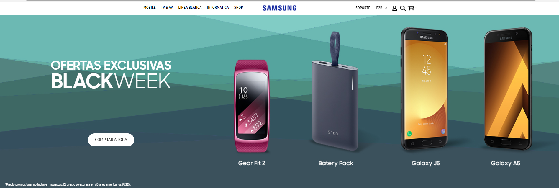 Samsung es reconocida como líder de las tiendas en línea en la región