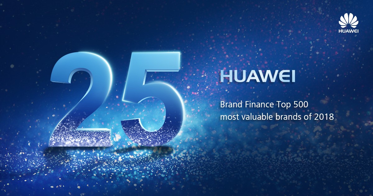 Huawei sube al lugar 25 de la lista Brand Finance Global 500 2018