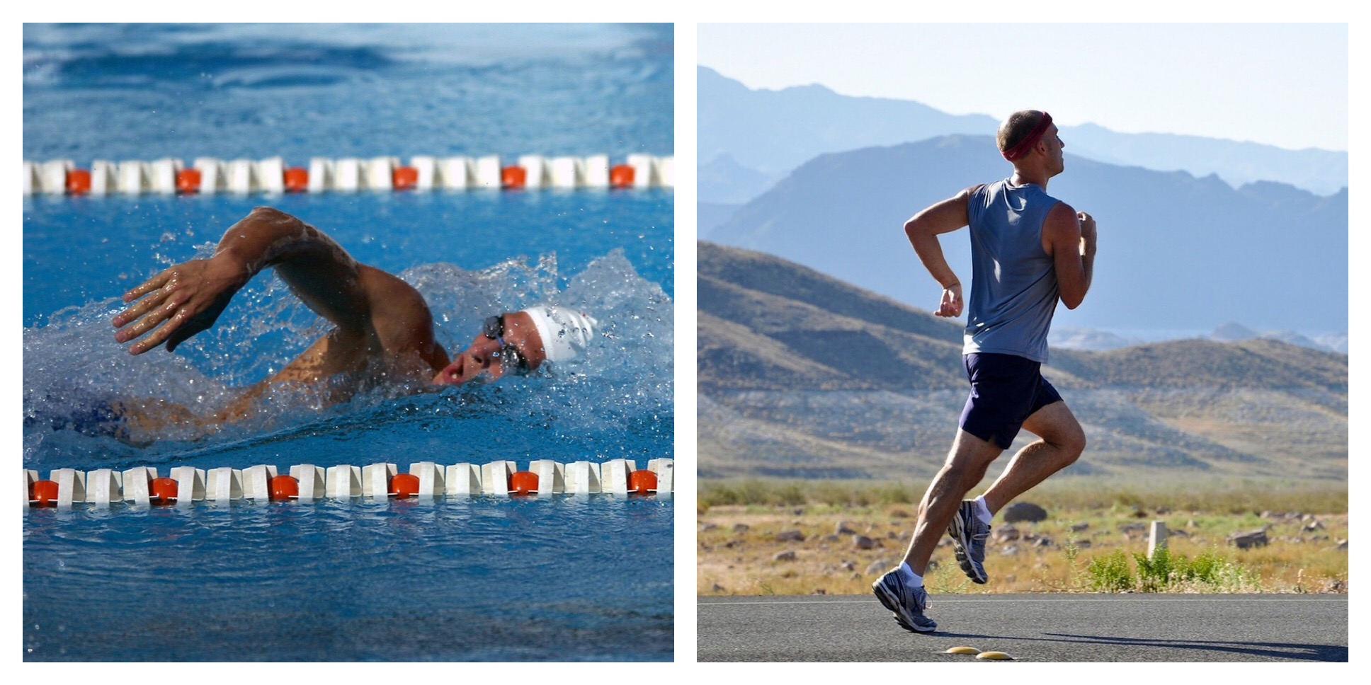El corazón de un nadador contra el corazón de un corredor