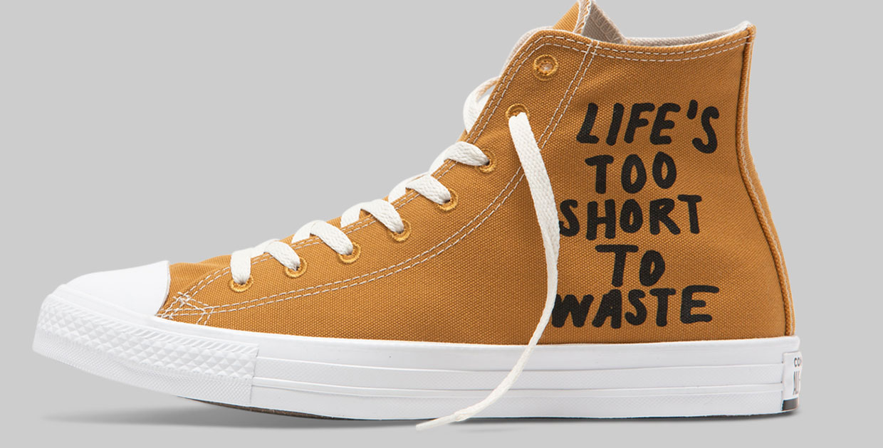 Converse lanza zapatilla de lona hecha 100% de botellas plásticas