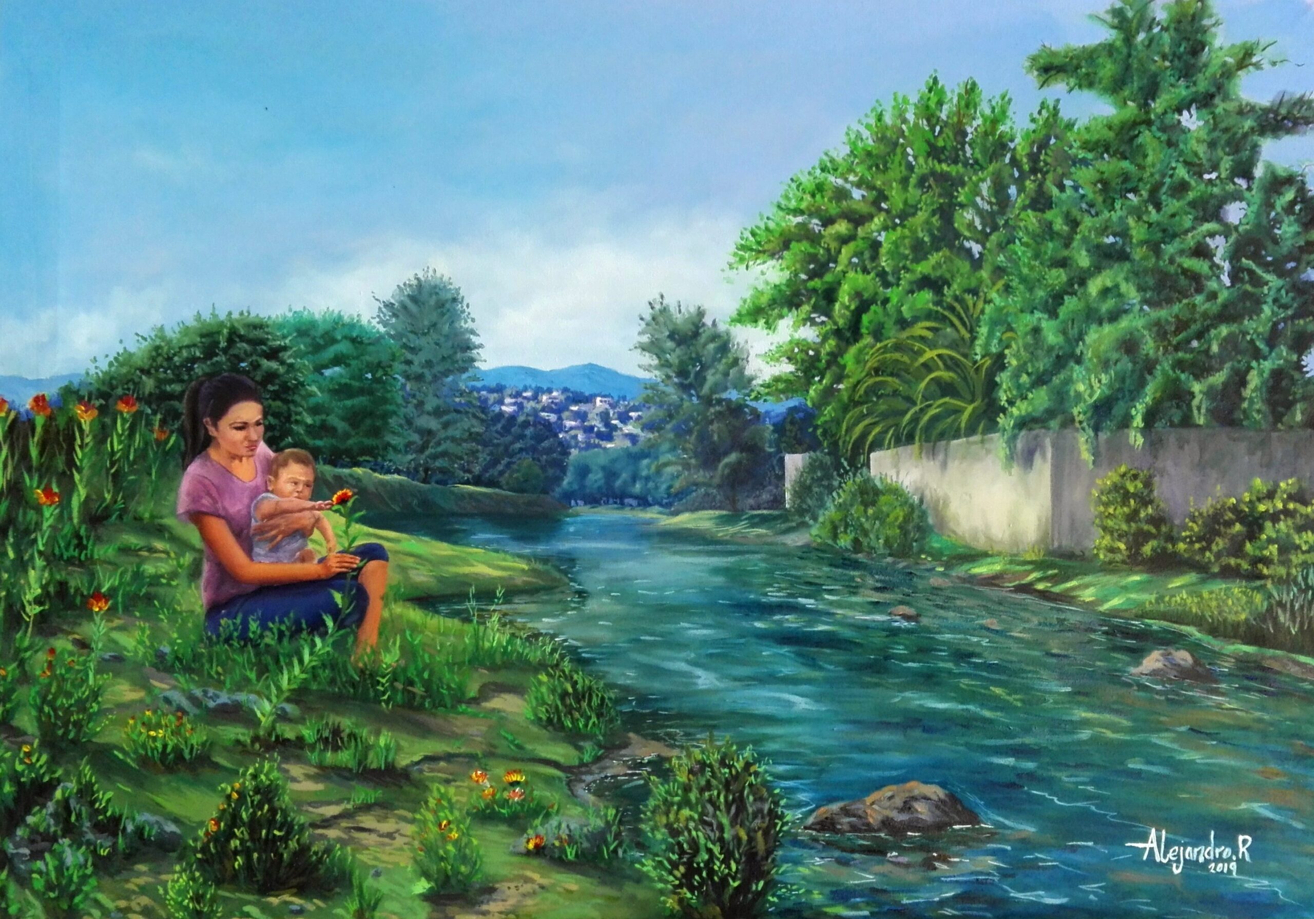 Artísta guatemalteco promueve la belleza de Guastatoya en sus obras