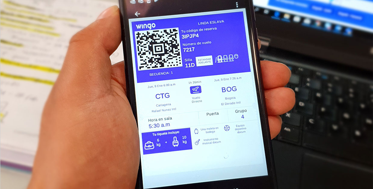 Wingo se despide de los pases de abordar impresos para cuidar el ambiente
