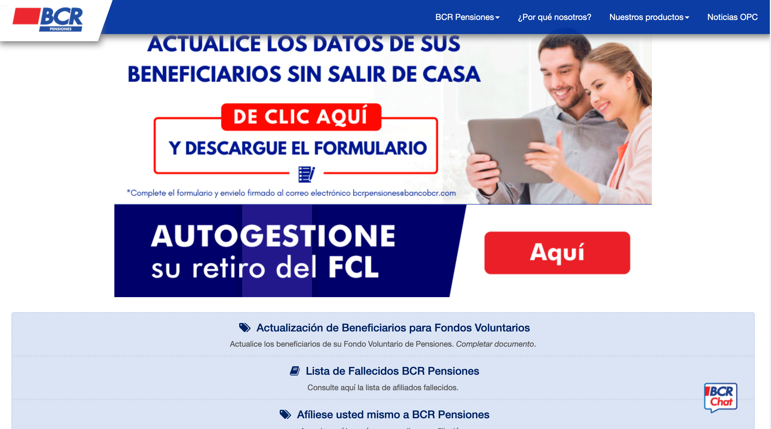 Costa Rica: BCR Pensiones ofrece citas virtuales para la atención personalizada de sus afiliados
