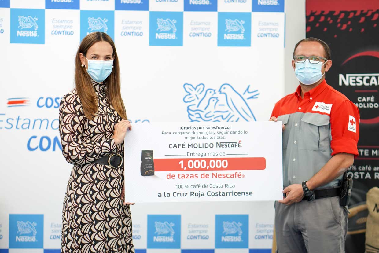 Equipo de la Cruz Roja Costarricense mitigará el cansancio con una dotación de más de un millón de tazas de Café Molido Nescafé 100% grano nacional