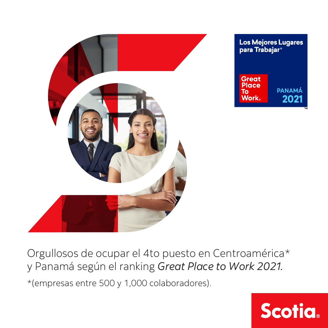 Scotiabank se consolida como uno de los Mejores Lugares para Trabajar en Panamá