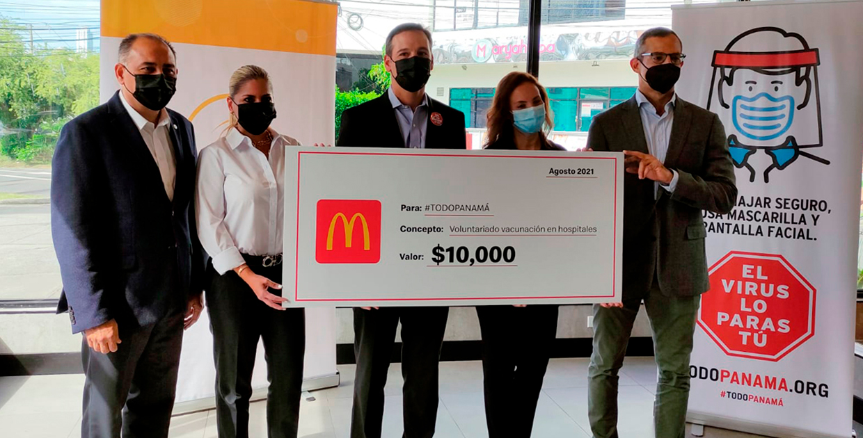 Arco Dorados apoya a los voluntario de las jornadas de vacunación con contribución al movimiento  #TODOPANAMÁ