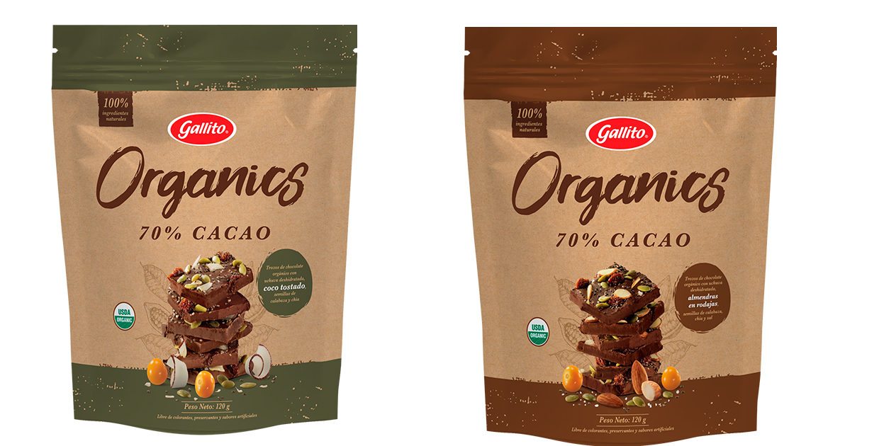 Gallito incursiona con productos de chocolate orgánico