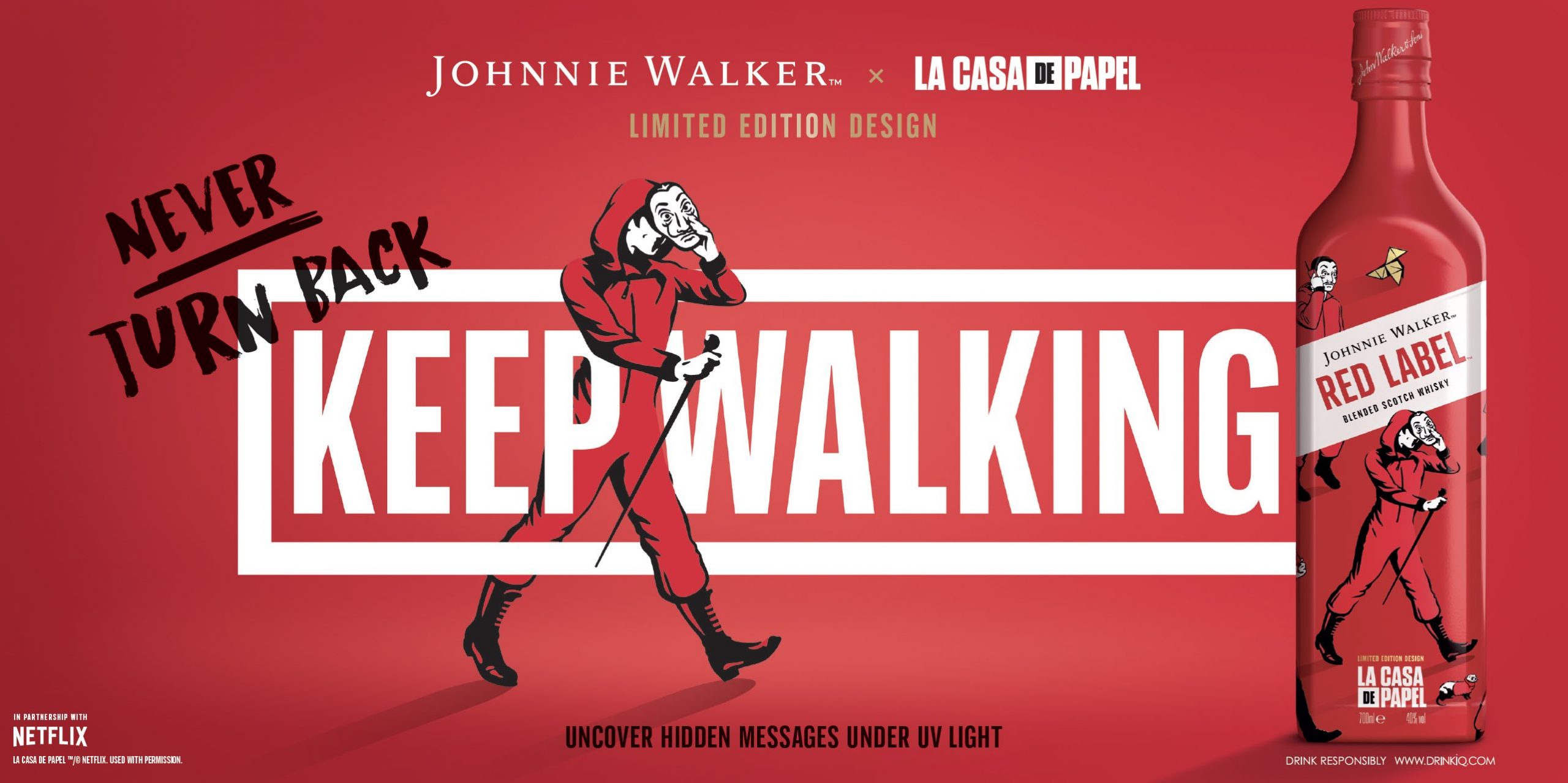 Johnnie Walker lanza botella Etiqueta Roja con diseño de La Casa De Papel