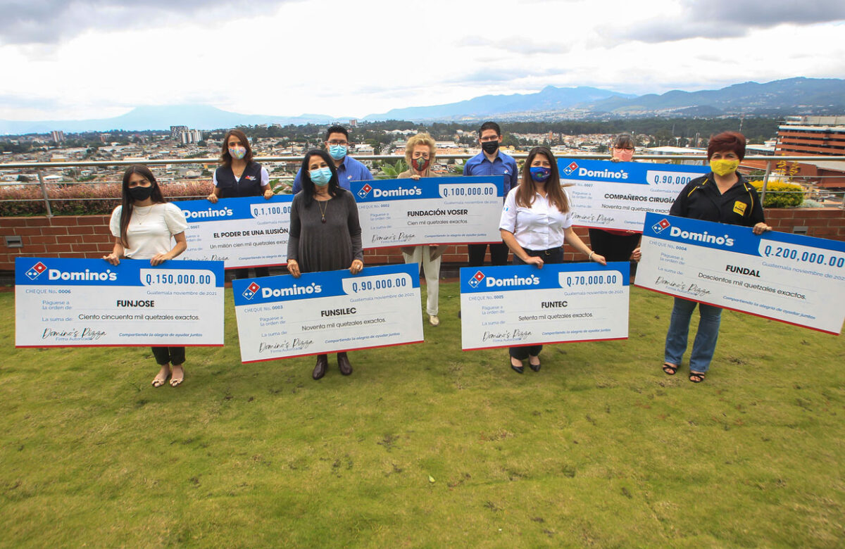 Domino’s Guatemala entrega donativo de Q2 millones a  varias fundaciones del país