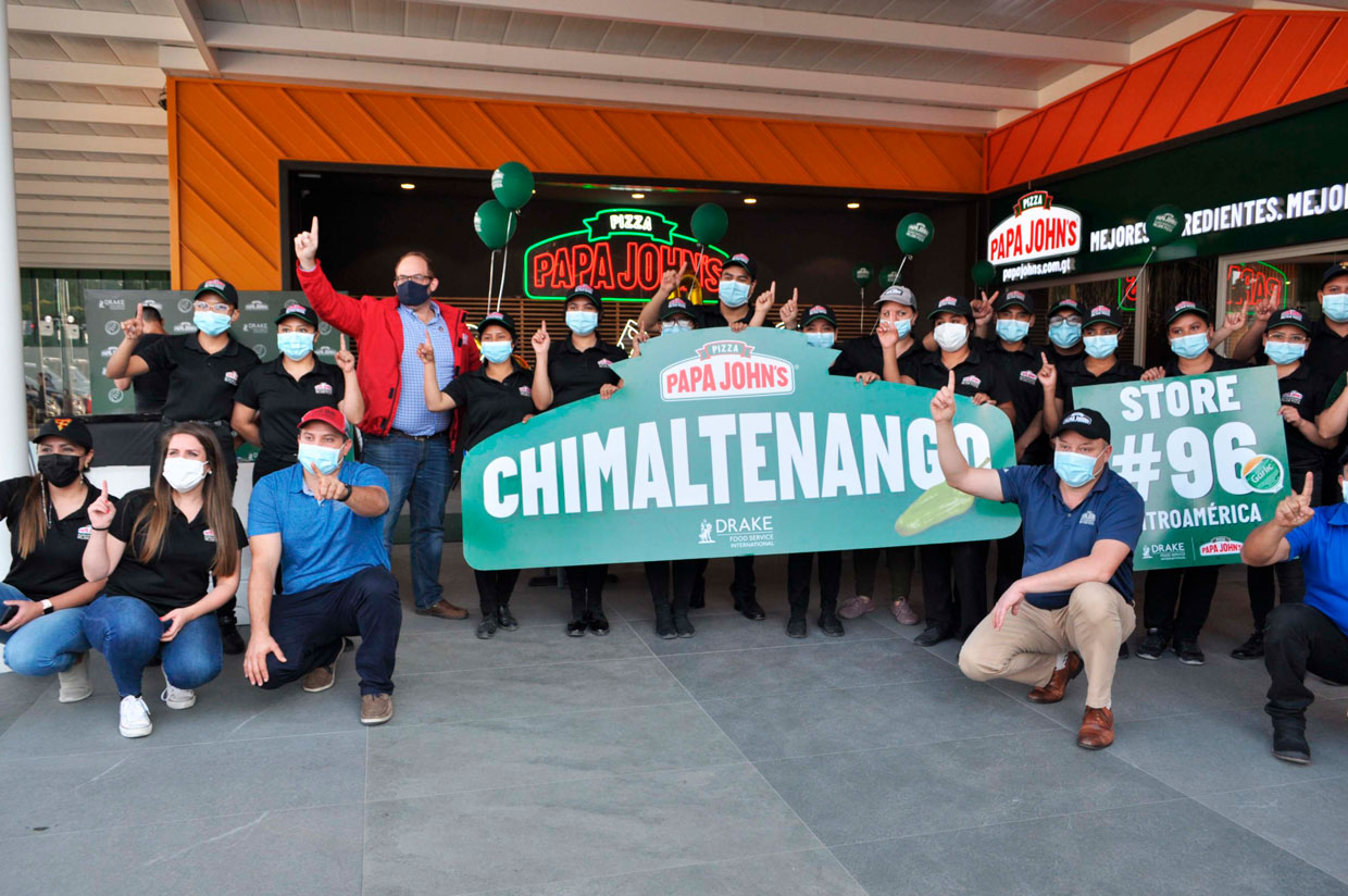 Drake Food Service (DFSI), el mayor franquiciado de Papa John’s en todo el mundo abre su tienda 400 en Guatemala