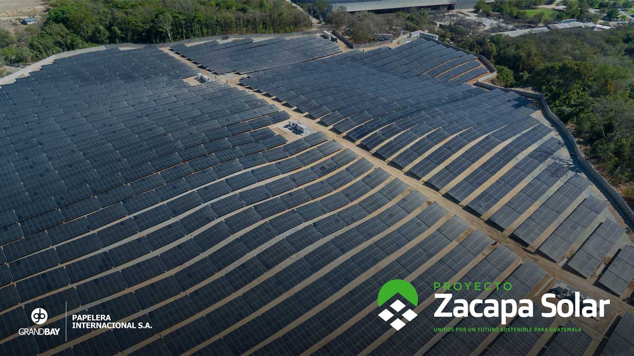 GrandBay Papelera Internacional reduce su impacto en el medioambiente con el uso de energía limpia en Zacapa