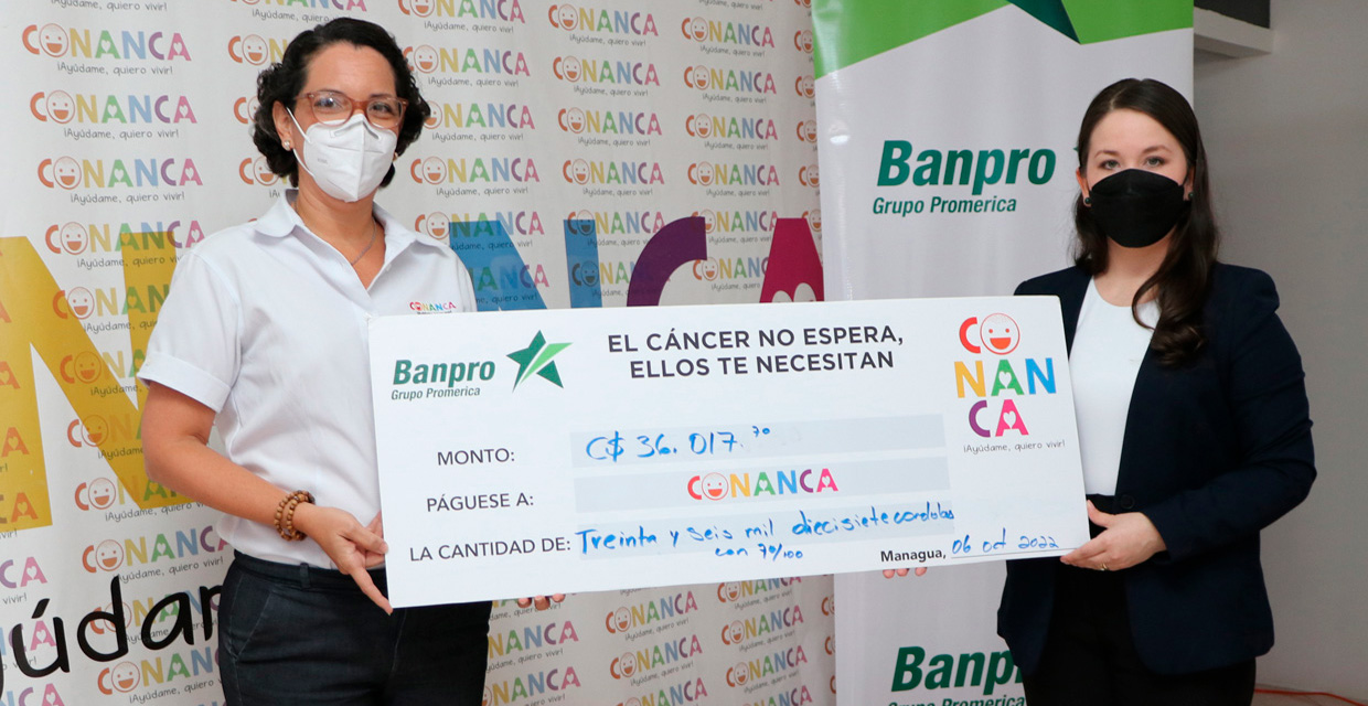 CONANCA recibe donativo de Banpro