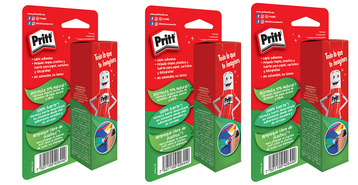Henkel incrementa el uso de plástico reciclado y elimina  el plástico del blíster de las gomas Pritt