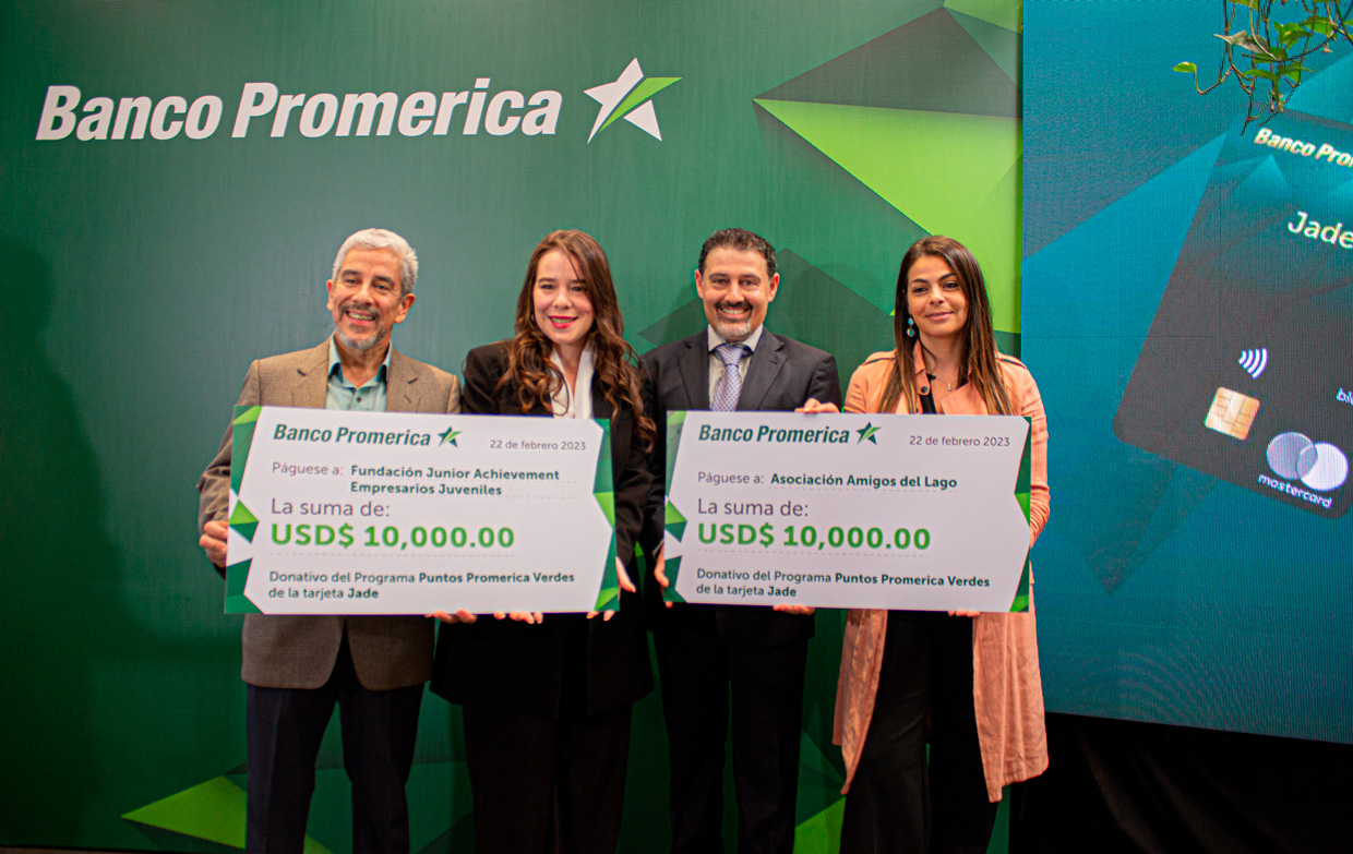 Banco Promerica Guatemala entrega donativo  del programa Puntos Promerica Verdes de su tarjeta Jade en apoyo a los programas educativos y ambientales en el país