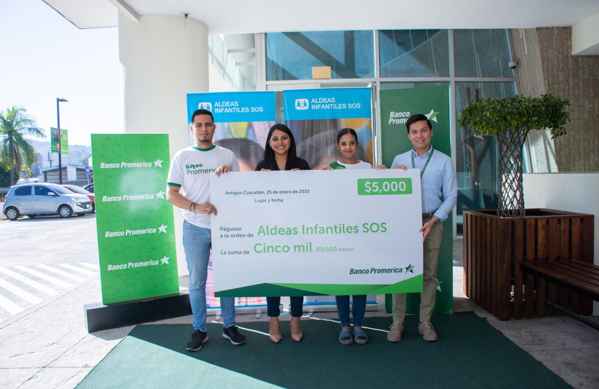 Banco Promerica El Salvador entrega donativo a Aldeas Infantiles SOS