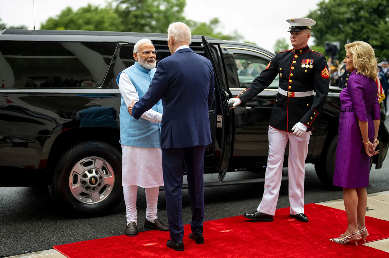 El presidente Biden da la bienvenida a Modi, mientras busca reforzar los lazos entre ambas naciones