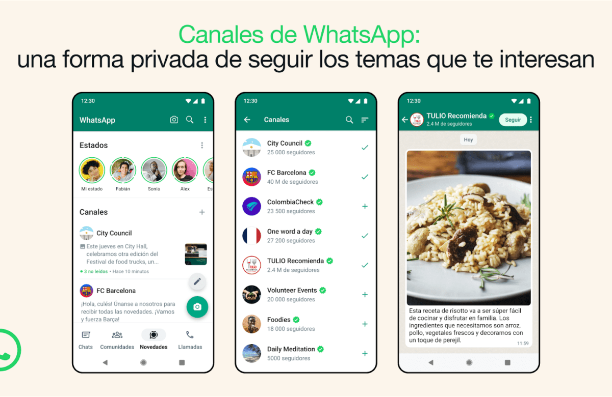 Los canales de WhatsApp: una forma privada de seguir los temas que le interesan