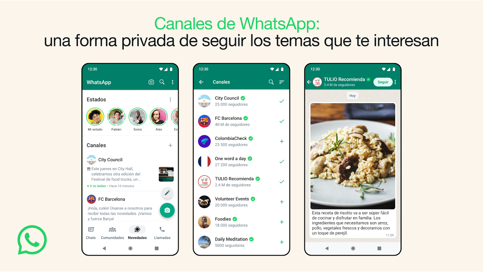 Los canales de WhatsApp: una forma privada de seguir los temas que le interesan