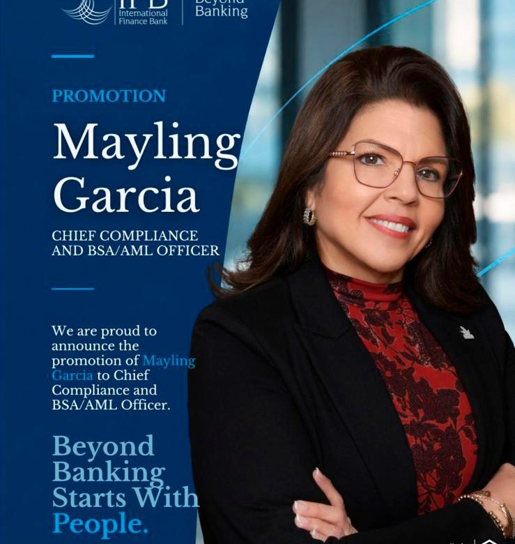Vida y Éxito felicita a Mayling García por su promoción en International Finance Bank